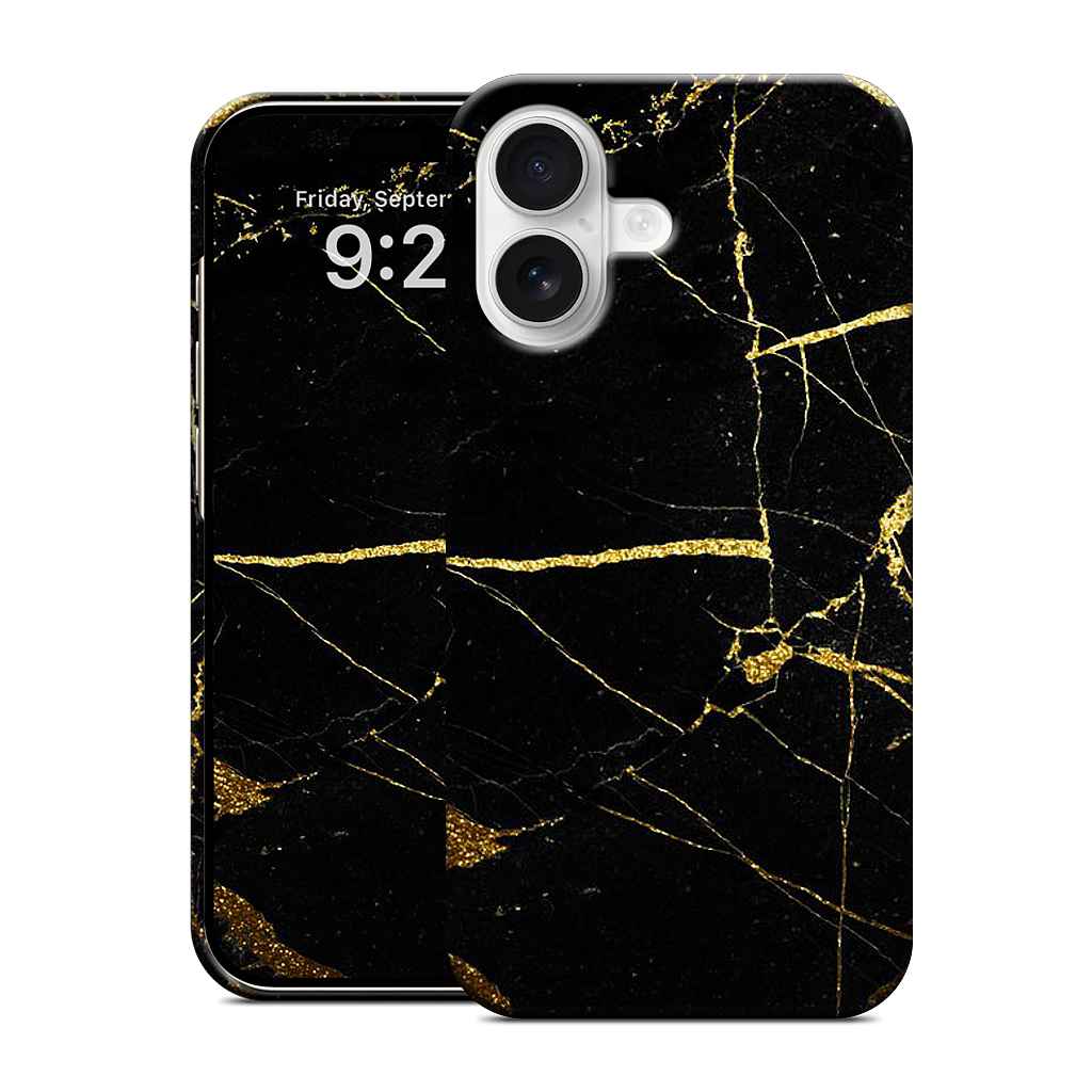 Black and Gold Marble iPhone Case