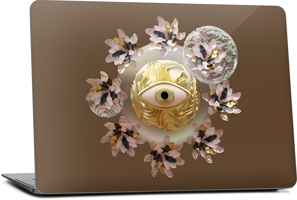 Golden Flowers MacBook Skin