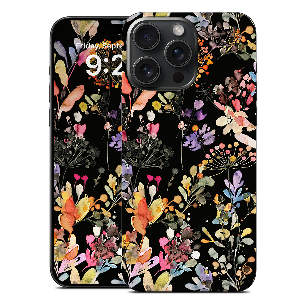 Wild Grasses (Black) iPhone Skin