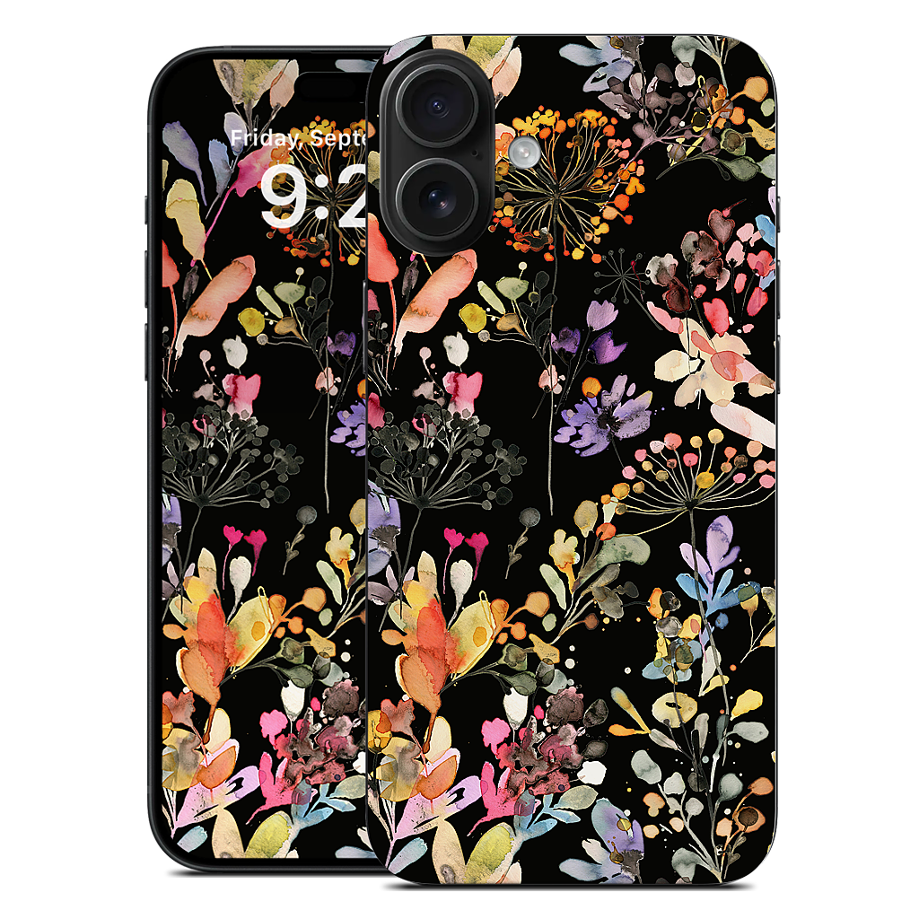 Wild Grasses (Black) iPhone Skin