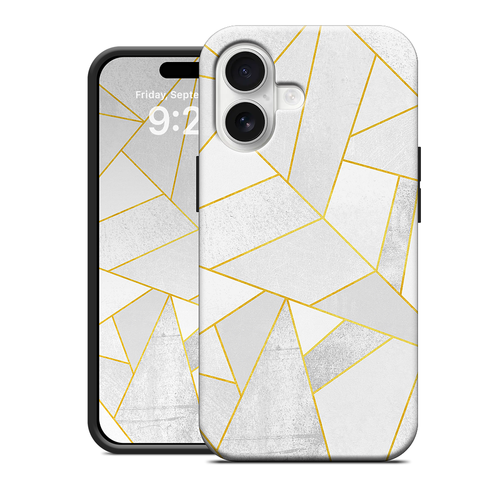 White Stone / Golden Lines iPhone Case