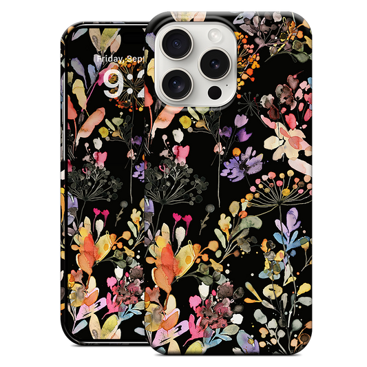 Wild Grasses (Black) iPhone Case