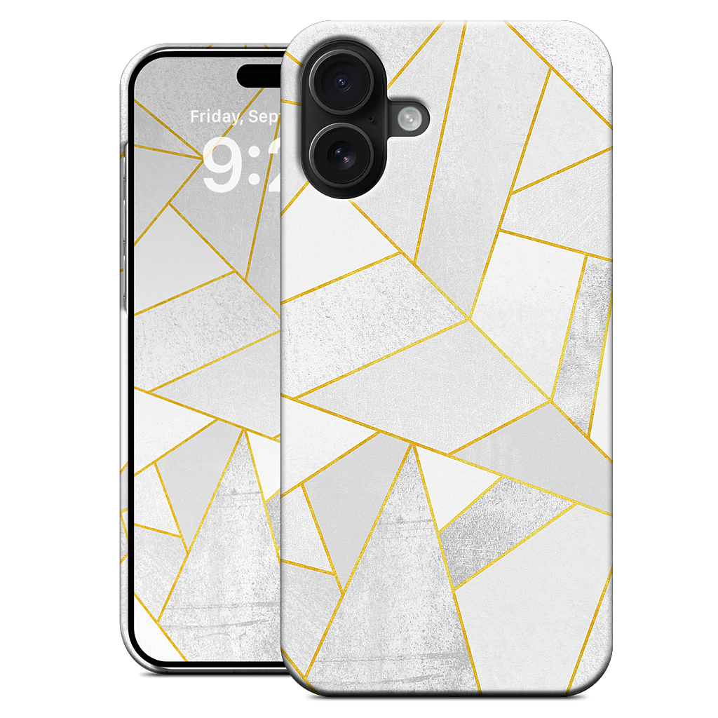 White Stone / Golden Lines iPhone Case