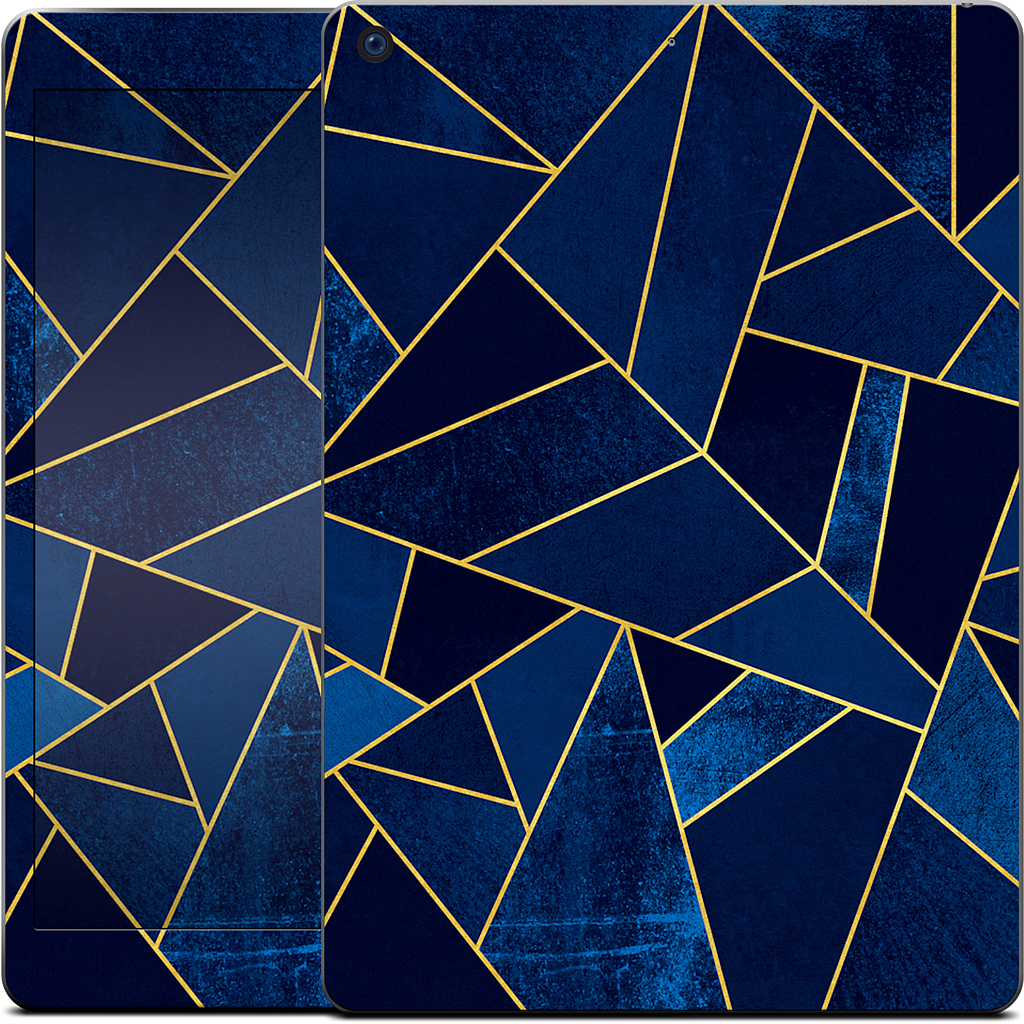 Blue Stone / Gold Lines iPad Skin