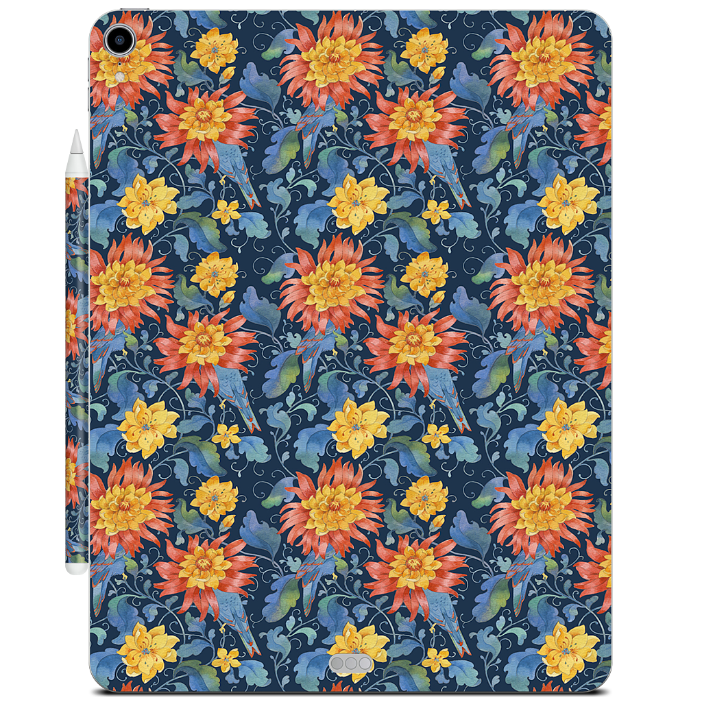 Blue Bird Pattern iPad Skin