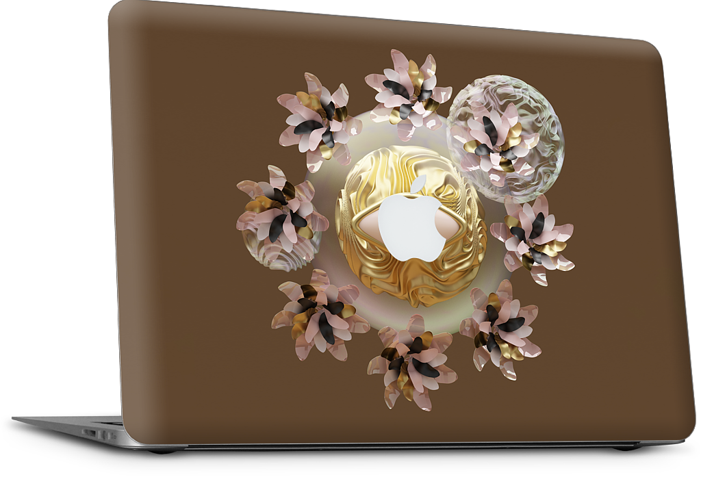 Golden Flowers MacBook Skin