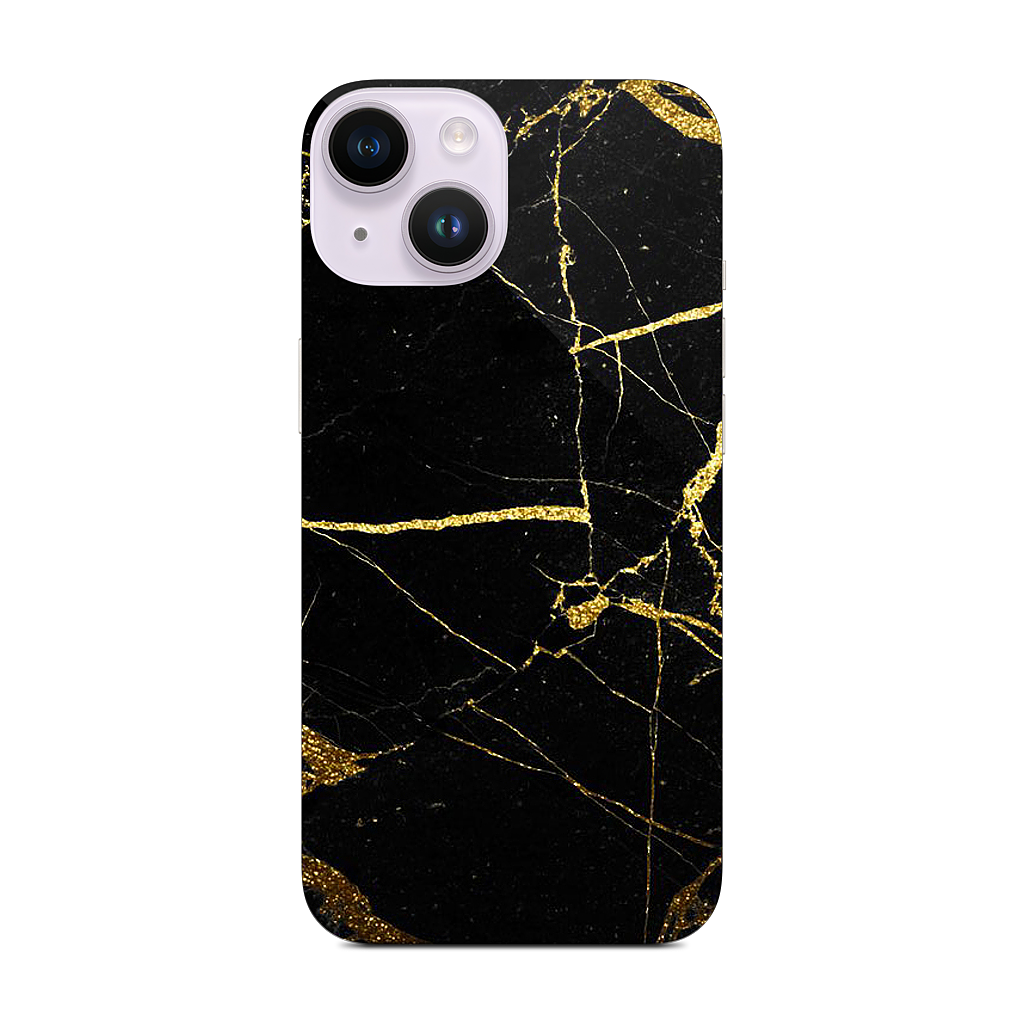 Black and Gold Marble iPhone Skin