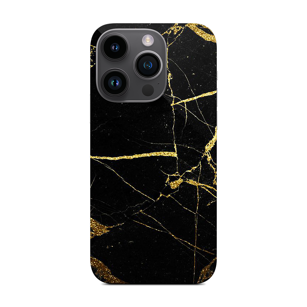 Black and Gold Marble iPhone Skin