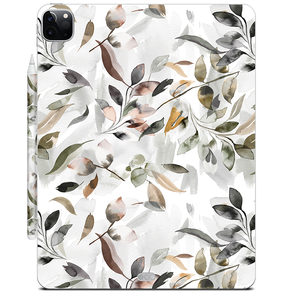 Watercolor Leaves Green iPad Skin