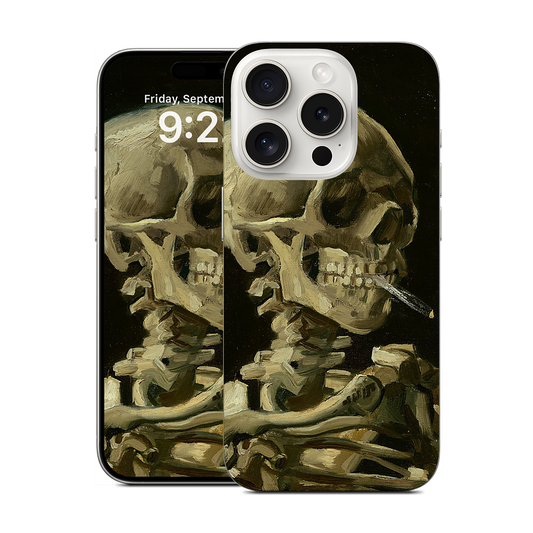 Skull of a Skeleton with Burning Cigarette iPhone Skin