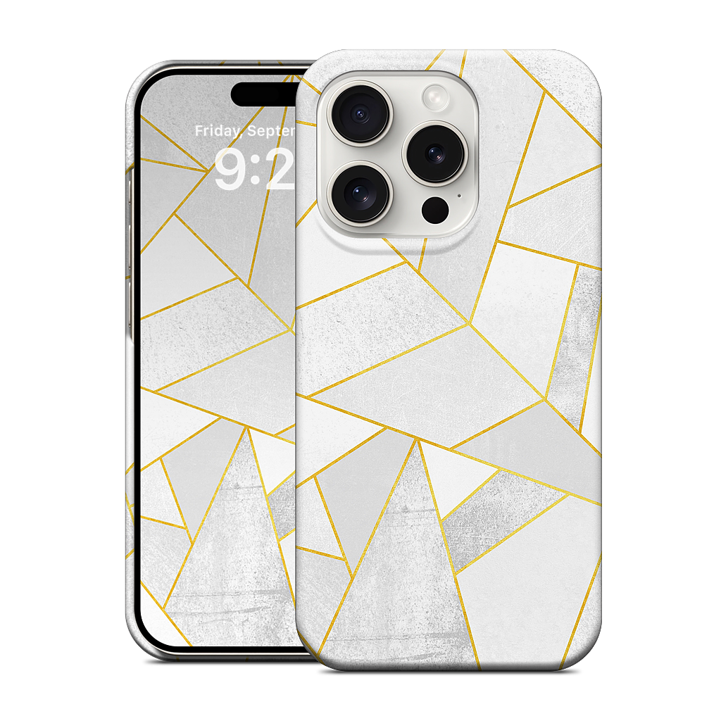 White Stone / Golden Lines iPhone Case