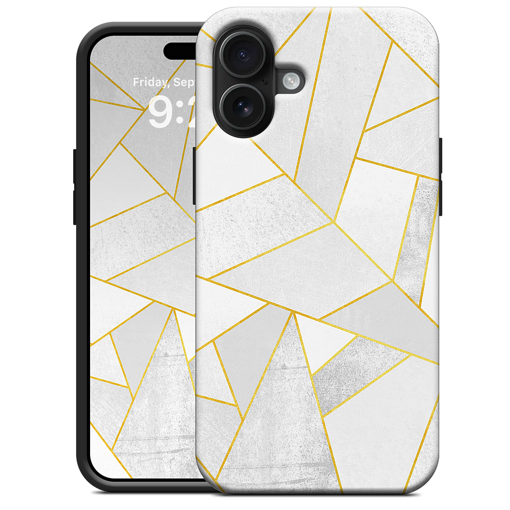 White Stone / Golden Lines iPhone Case