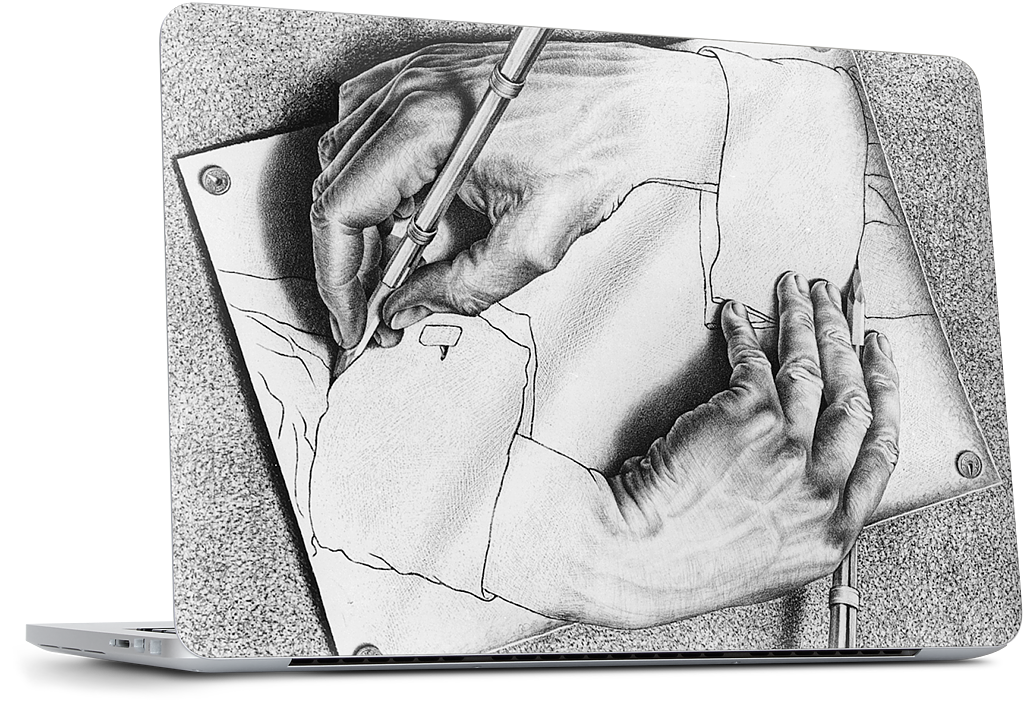 Drawing Hands MacBook Skin