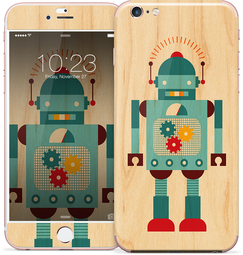 Blue Robot iPhone Skin