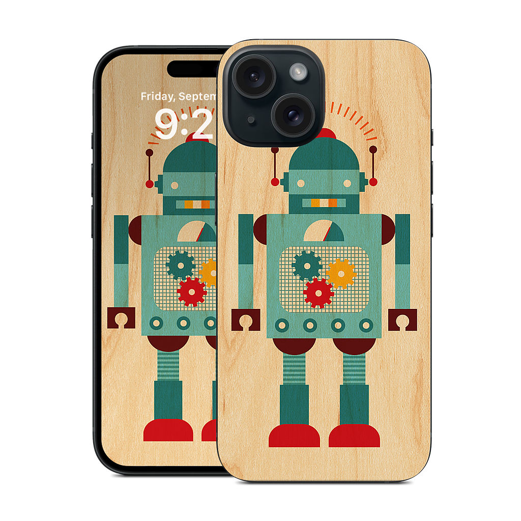 Blue Robot iPhone Skin