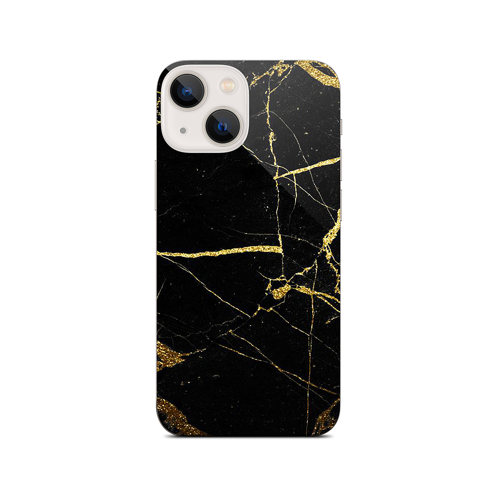 Black and Gold Marble iPhone Skin