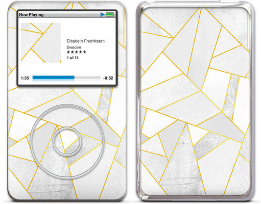 White Stone / Golden Lines iPod Skin