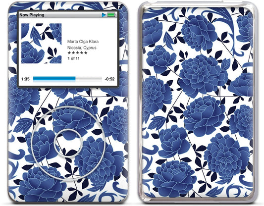 Blue flowers iPod Skin