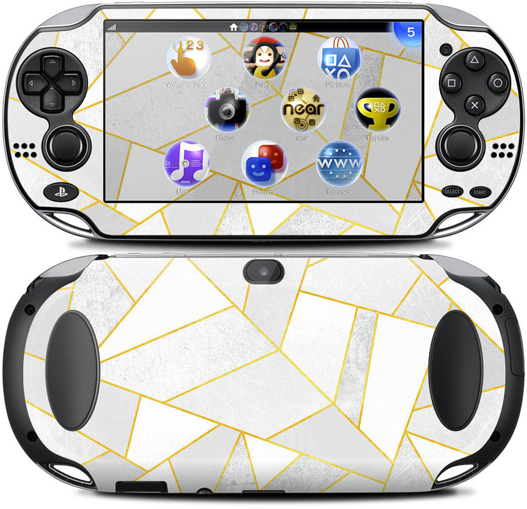 White Stone / Golden Lines PlayStation Skin