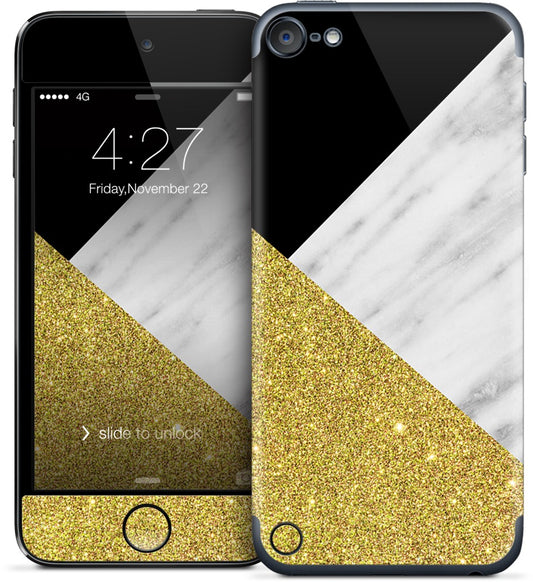 Gold and Real Italian Marble Collage iPod Skin