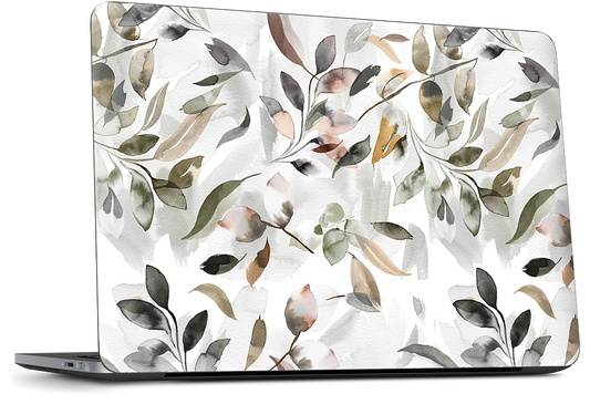 Watercolor Leaves Green Dell Laptop Skin